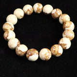 Japanese Natural Brown Himekawa Rhyolite 12mm Bead Bracelet 42.2g (ID:23297)