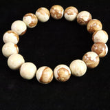 Japanese Natural Brown Himekawa Rhyolite 12mm Bead Bracelet 42.2g (ID:23297)