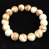 Japanese Natural Brown Himekawa Rhyolite 12mm Bead Bracelet 42.2g (ID:23297)