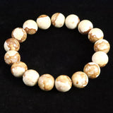 Japanese Natural Brown Himekawa Rhyolite 12mm Bead Bracelet 42.2g (ID:23297)