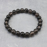 Japanese Natural Obsidian 8.5mm Bead Bracelet 17.7g (ID:24034)