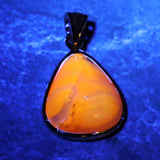 Japanese Natural Fluorescent Opal Orange ー Foam 14mm Pendanttop 2.2g (ID:24476)