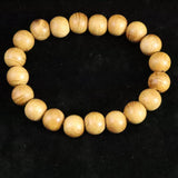 Japanese Natural Chestnut Burl Wood 11mm Bead Bracelet 10.4g (ID:25118)