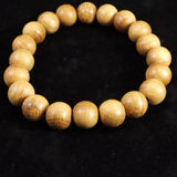 Japanese Natural Chestnut Burl Wood 11mm Bead Bracelet 10.4g (ID:25118)