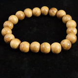 Japanese Natural Chestnut Burl Wood 11mm Bead Bracelet 10.4g (ID:25118)