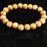 Japanese Natural Chestnut Burl Wood 11mm Bead Bracelet 10.4g (ID:25118)