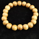 Japanese Natural Chestnut Burl Wood 11mm Bead Bracelet 10.4g (ID:25118)