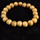Japanese Natural Chestnut Burl Wood 11mm Bead Bracelet 10.4g (ID:25118)