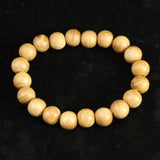 Japanese Natural Chestnut Burl Wood 11mm Bead Bracelet 10.4g (ID:25118)