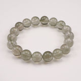 Japanese Natural Green Included Quartz 11mm Bead Bracelet 34.4g (ID:25432)