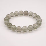 Japanese Natural Green Included Quartz 11mm Bead Bracelet 34.4g (ID:25432)