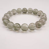 Japanese Natural Green Included Quartz 11mm Bead Bracelet 34.4g (ID:25432)
