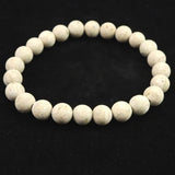 Japanese Natural Yellow Tatsuyama Tuff 8mm Bead Bracelet 14.7g (ID:25670)