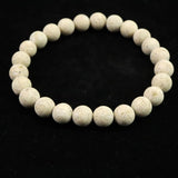 Japanese Natural Yellow Tatsuyama Tuff 8mm Bead Bracelet 14.7g (ID:25670)
