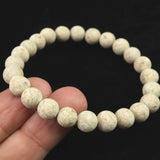 Japanese Natural Yellow Tatsuyama Tuff 8mm Bead Bracelet 14.7g (ID:25670)