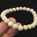 Japanese Natural Yellow Tatsuyama Tuff 8mm Bead Bracelet 14.7g (ID:25670)