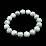 Natural Itoigawa Jadeite Light Green 12mm Bead Bracelet 56.4g with Certificate (ID:25743)
