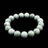 Natural Itoigawa Jadeite Light Green 12mm Bead Bracelet 56.4g with Certificate (ID:25743)