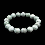Natural Itoigawa Jadeite Light Green 12mm Bead Bracelet 56.4g with Certificate (ID:25743)