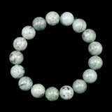 Natural Itoigawa Jadeite Light Green 12mm Bead Bracelet 56.4g with Certificate (ID:25743)