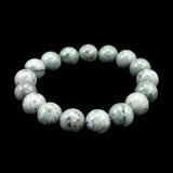 Natural Itoigawa Jadeite Light Green 12mm Bead Bracelet 56.4g with Certificate (ID:25743)