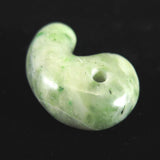 Japanese Natural Hidaka Jadeite White-Green 33mm Magatama 16.2g (ID:25802)