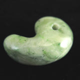 Japanese Natural Hidaka Jadeite White-Green 33mm Magatama 16.2g (ID:25802)