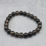 Japanese Natural Obsidian 8.5mm Bead Bracelet 18.1g (ID:26318)