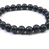 Japanese Natural Dark Blue Kamuikotan Actinolite Schist 8mm Bead Bracelet 19.7g (ID:27604)