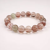 Japanese Natural Pink Included Quartz 11.5mm Bead Bracelet 39.5g (ID:27775)