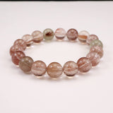 Japanese Natural Pink Included Quartz 11.5mm Bead Bracelet 39.5g (ID:27775)