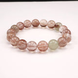 Japanese Natural Pink Included Quartz 11.5mm Bead Bracelet 39.5g (ID:27775)