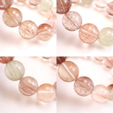 Japanese Natural Pink Included Quartz 11.5mm Bead Bracelet 39.5g (ID:27775)