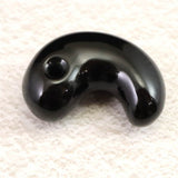 Japanese Natural 隠岐の島 黒曜石 Magatama 30.5mm 9.4g with Directory Card (ID:27850)