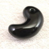 Japanese Natural 隠岐の島 黒曜石 Magatama 30.5mm 9.4g with Directory Card (ID:27850)