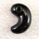 Japanese Natural Okinoshima Obsidian 30.5mm Magatama 9.4g (ID:27850)