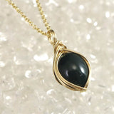 Izumo Jasper Oval Pendant 14K Gold Filled Type.B 10mm with Directory Card (ID:27950)