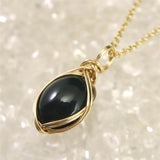 Izumo Jasper Oval Pendant 14K Gold Filled Type.B 10mm with Directory Card (ID:27950)