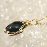 Izumo Jasper Oval Pendant 14K Gold Filled Type.B 10mm with Directory Card (ID:27950)