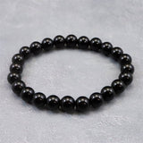 Japanese Natural Morion Black Quartz 8mm Bead Bracelet 18.7g (ID:29525)