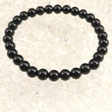 Japanese Natural Obsidian 6.3mm Bead Bracelet 8.9g (ID:29907)