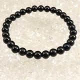 Japanese Natural Obsidian 6.3mm Bead Bracelet 8.9g (ID:29907)