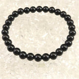 Japanese Natural Obsidian 6.3mm Bead Bracelet 8.9g (ID:29907)