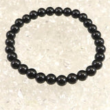 Japanese Natural Obsidian 6.3mm Bead Bracelet 8.9g (ID:29907)