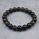 Japanese Natural Obsidian 10mm Bead Bracelet 28.0g (ID:30620)