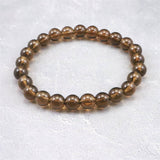 Japanese Natural Smoky Quartz 8mm Bead Bracelet 19.6g (ID:31038)