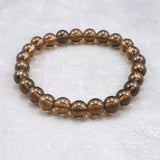 Japanese Natural Smoky Quartz 8mm Bead Bracelet 19.6g (ID:31038)