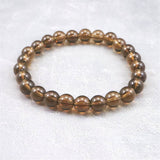 Japanese Natural Smoky Quartz 8mm Bead Bracelet 19.6g (ID:31038)