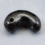 Japanese Natural Black 鉱山産 Quartz Magatama 30mm 9.9g with Directory Card (ID:31998)