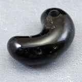 Japanese Natural Black 鉱山産 Quartz Magatama 30mm 9.9g with Directory Card (ID:31998)